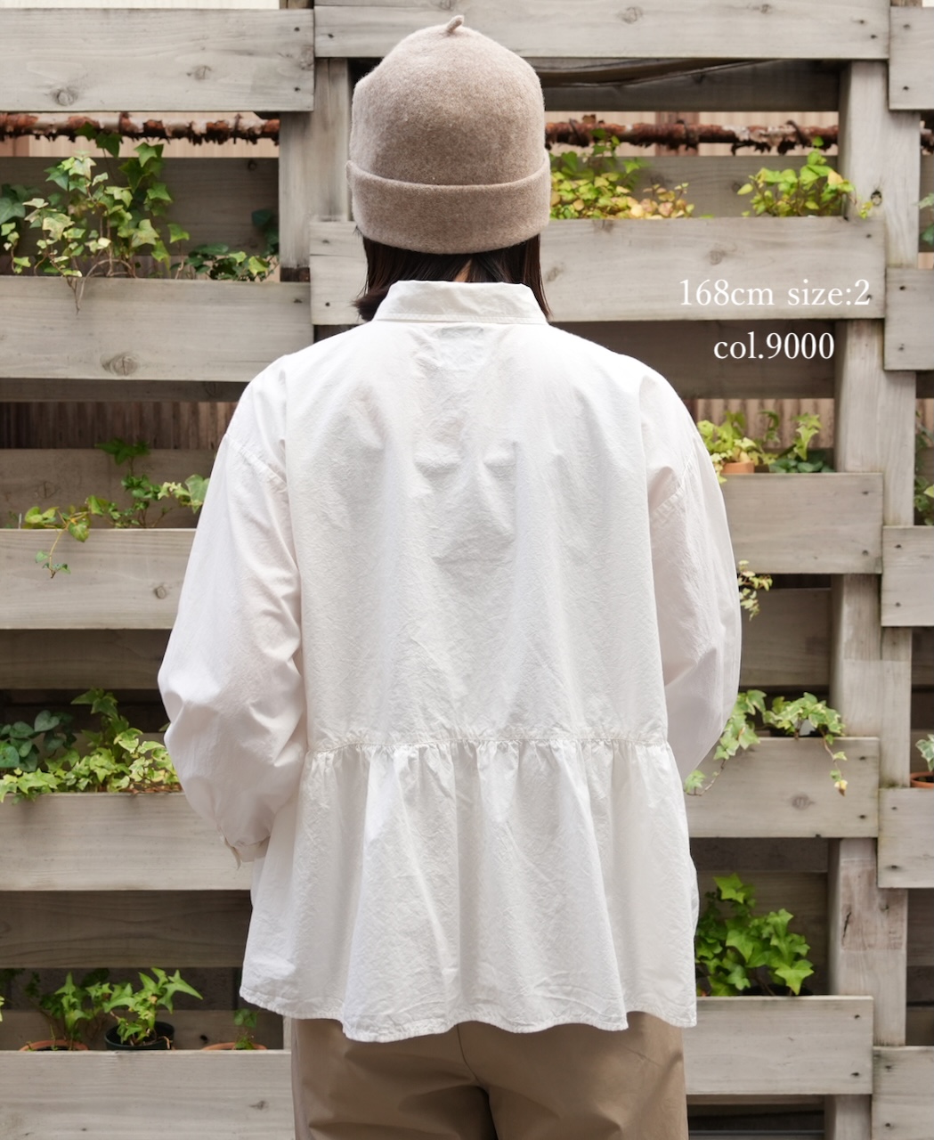 ●NMDS25911D(シャツ) 60s ORGANIC POPLIN PLAIN REGULAR COLLAR RAJASTHAN GATHERED SHIRT