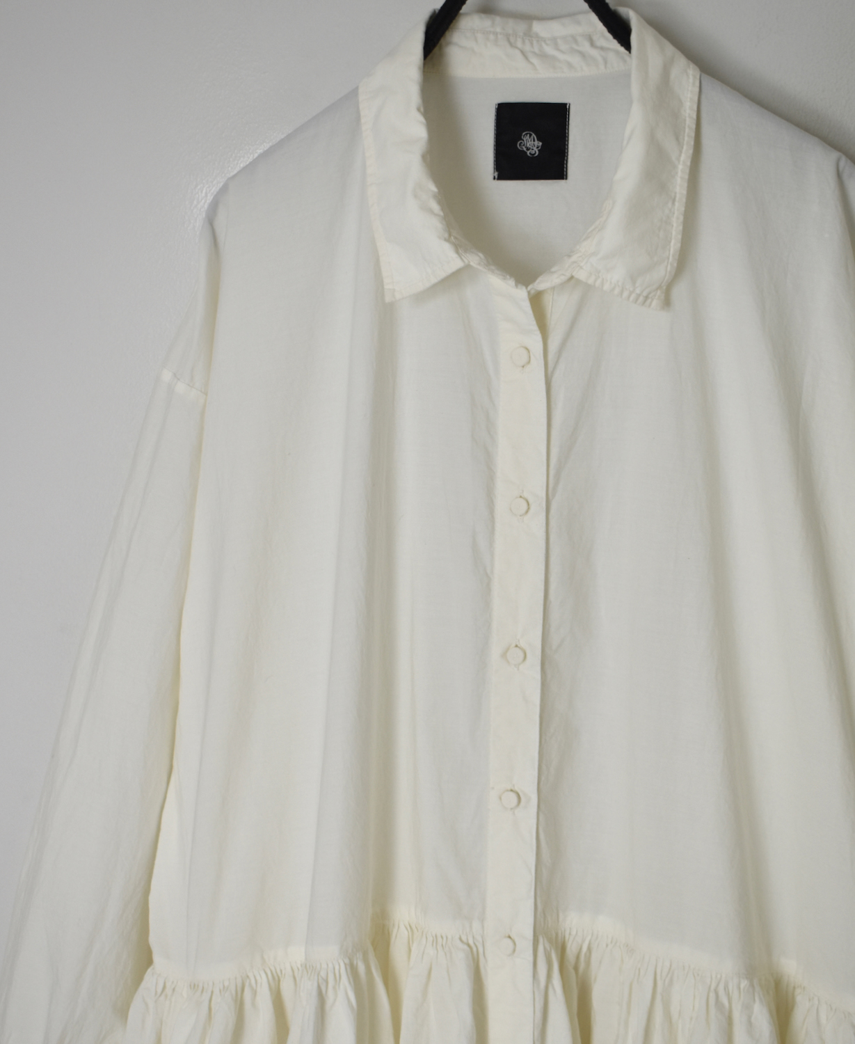 ●NMDS25912D(ワンピース) 60s ORGANIC POPLIN PLAIN REGULAR COLLAR DRESS WITH RAJASTHAN GATHER