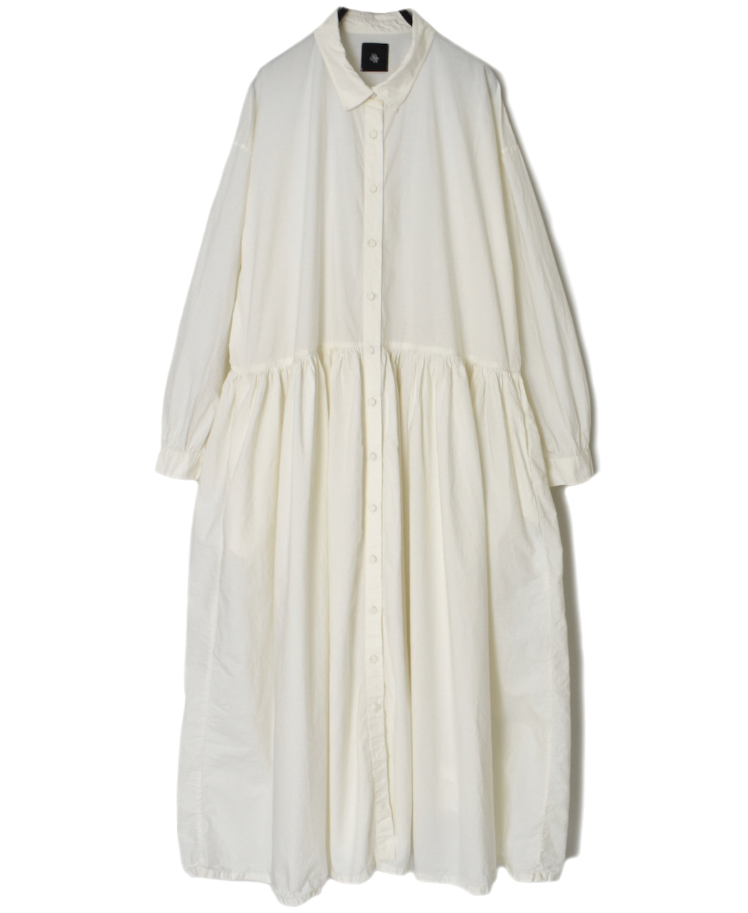 ●NMDS25912D(ワンピース) 60s ORGANIC POPLIN PLAIN REGULAR COLLAR DRESS WITH RAJASTHAN GATHER