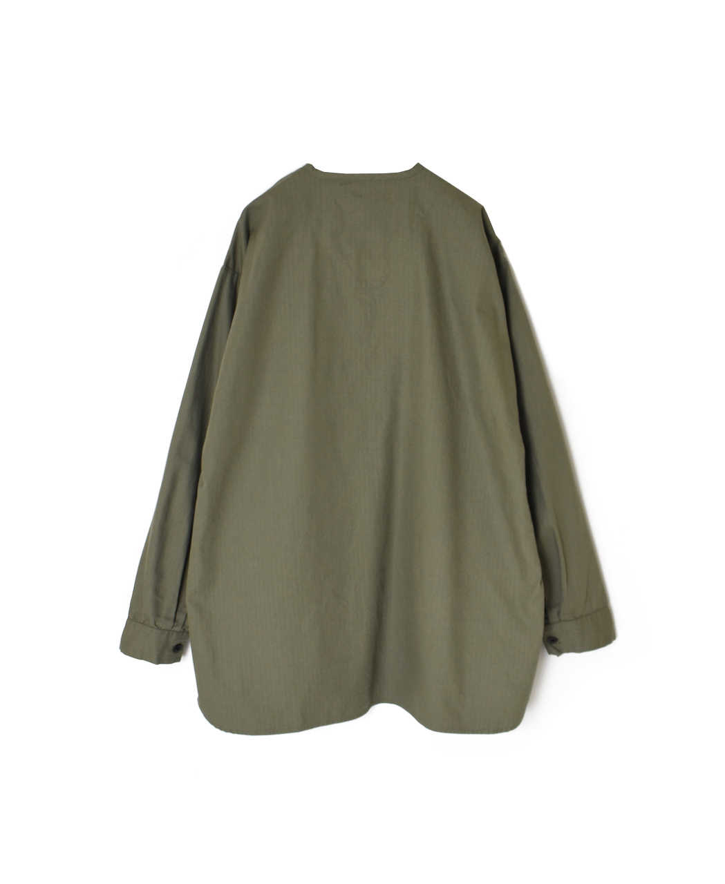 ●INHT2603CHW(シャツ) COTTON HERRINGBONE WASH HENRY NECK SHIRT