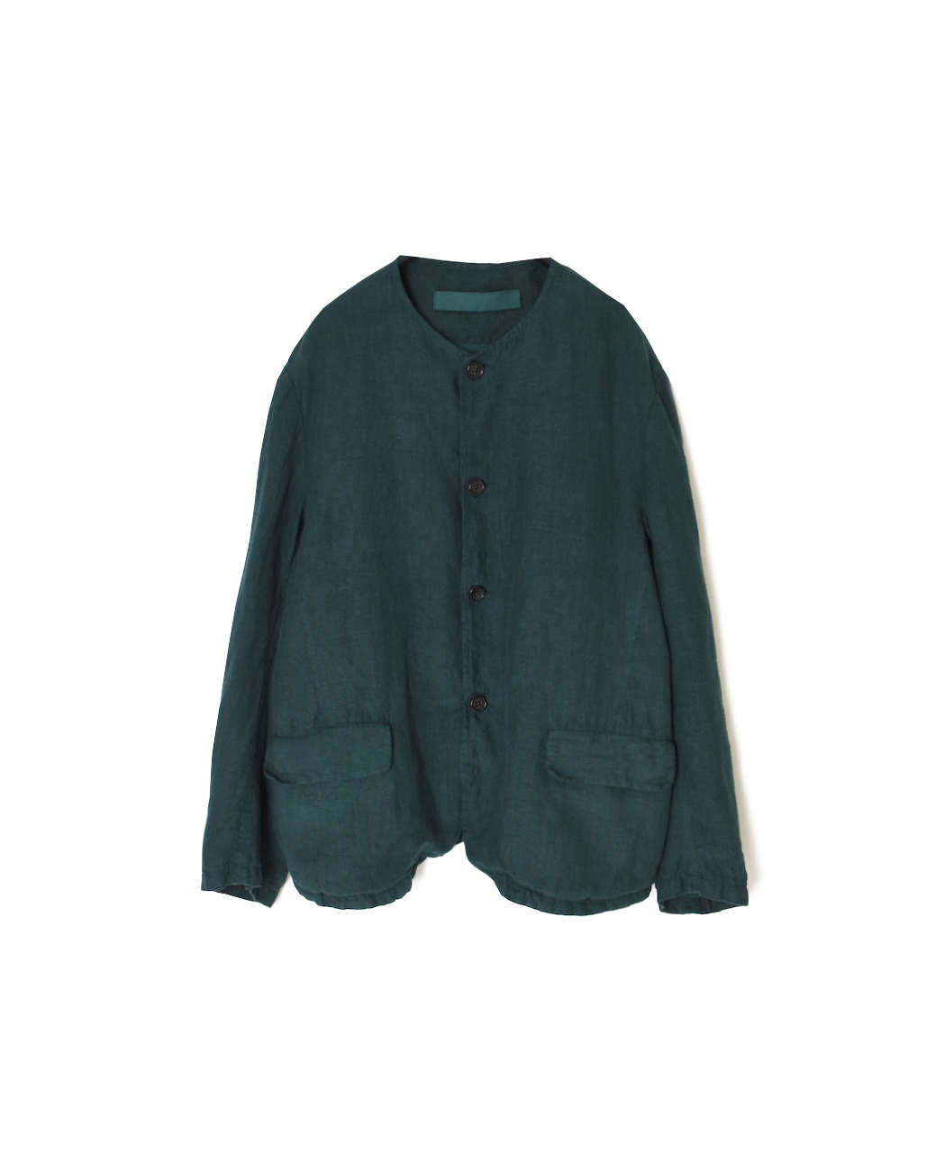 NVL2302LD (ジャケット) 50'S LINEN PLAIN (OVERDYE) MEN'S SIDE VENTS NO COLLAR JACKET