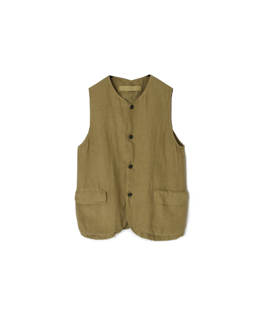 NVL2401LD (ベスト) 50'S LINEN PLAIN (OVERDYE) NO COLLAR VEST