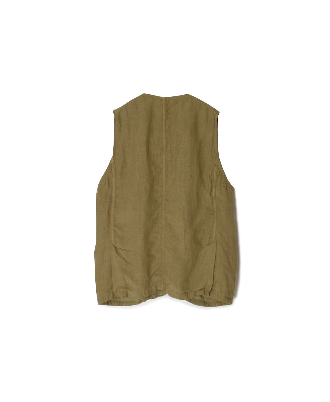 NVL2401LD (ベスト) 50'S LINEN PLAIN (OVERDYE) NO COLLAR VEST