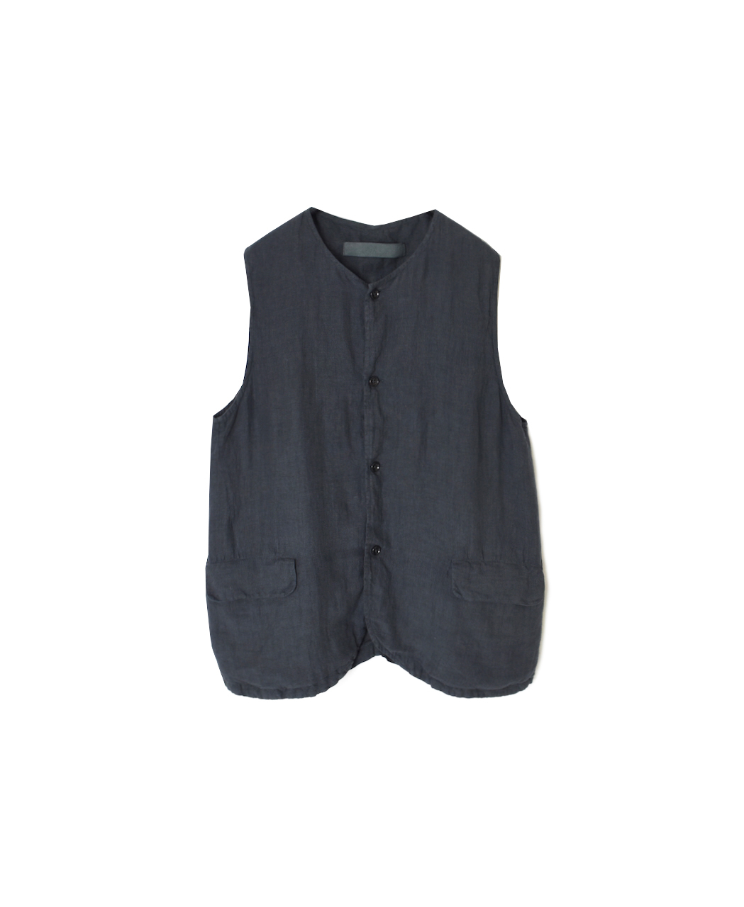NVL2401LD (ベスト) 50'S LINEN PLAIN (OVERDYE) NO COLLAR VEST