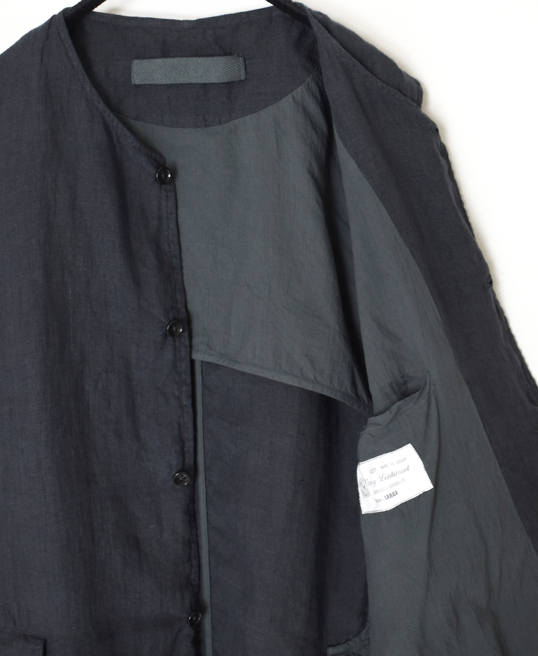 NVL2401LD (ベスト) 50'S LINEN PLAIN (OVERDYE) NO COLLAR VEST