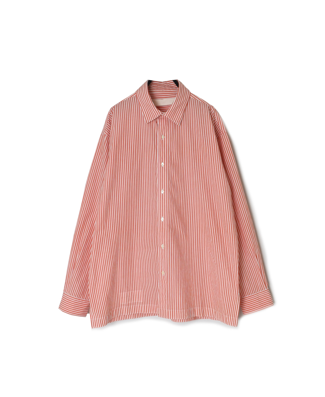 NVL2612(シャツ) POPLIN STRIPE REGULAR COLLAR L/SL SHIRT