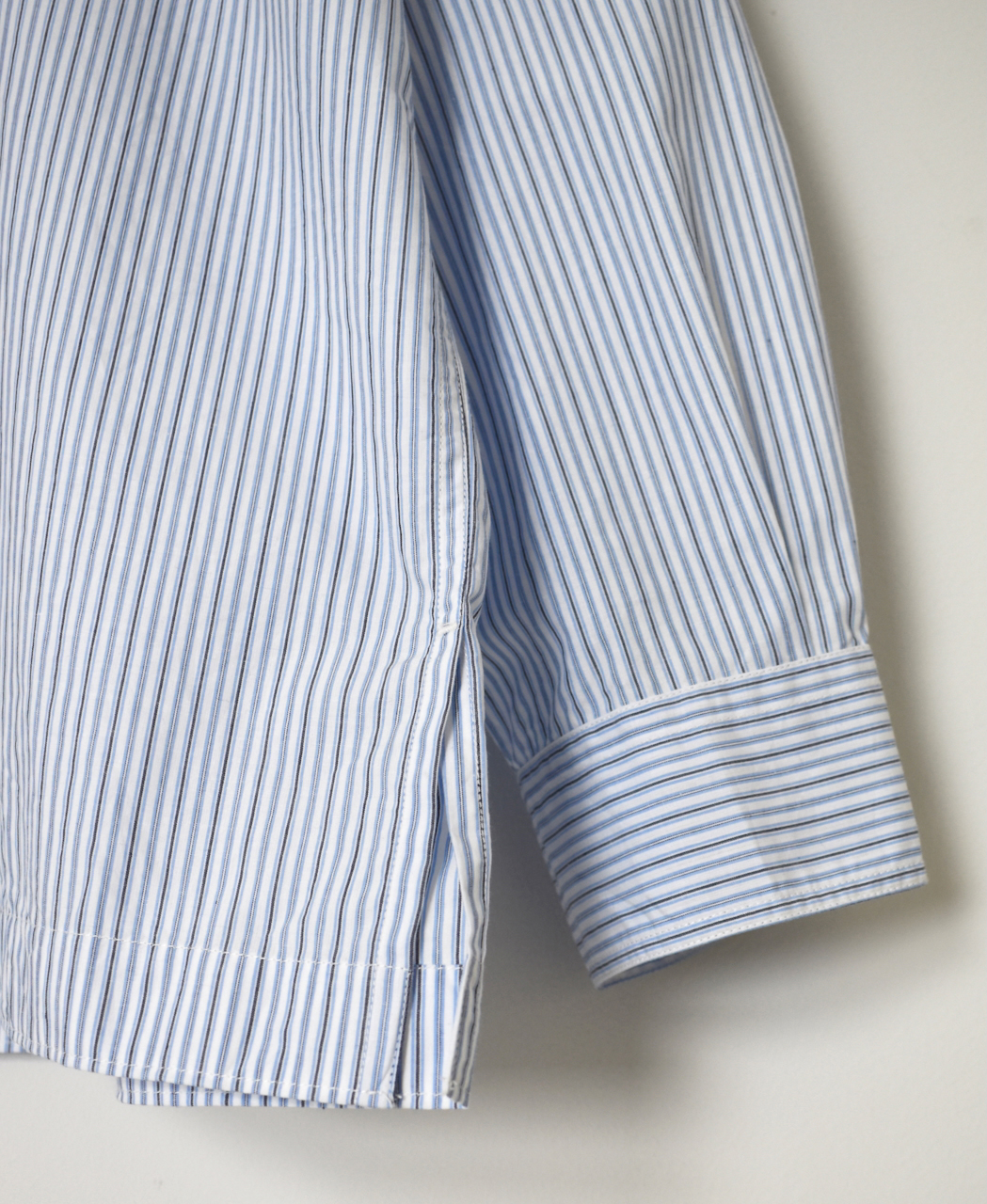 NVL2612(シャツ) POPLIN STRIPE REGULAR COLLAR L/SL SHIRT