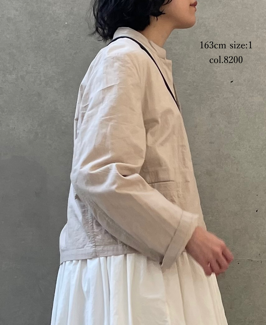 ●NMDS26211(ジャケット) 60s STITCHED ORGANIC CAMBRIC STAND COLLAR FLY FRONT JACKET