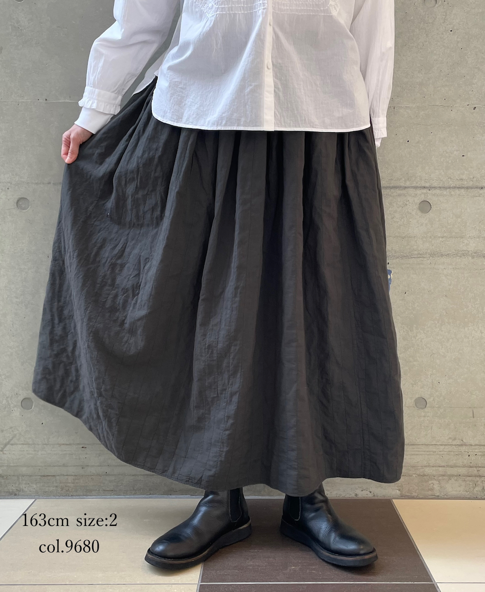 ●NMDS262139D(スカート) 60s STITCHED ORGANIC CAMBRIC GATHERED SKIRT WITH LINING
