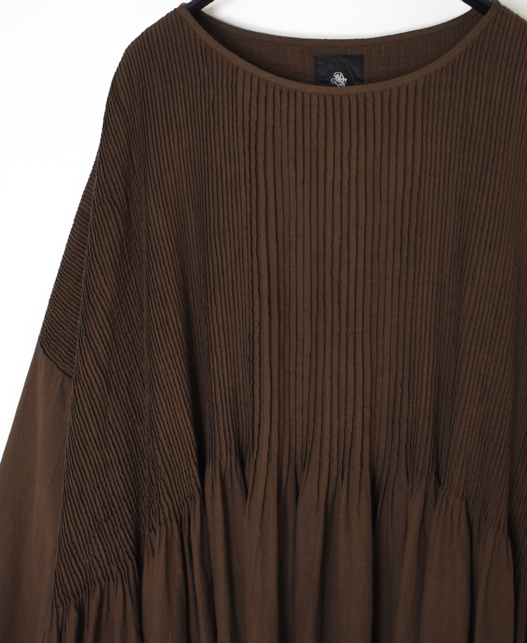 NMDS26232D(ワンピース) 80s ORGANIC MICRO CHECK OVERDYE MINI PINTUCK PULLOVER DRESS