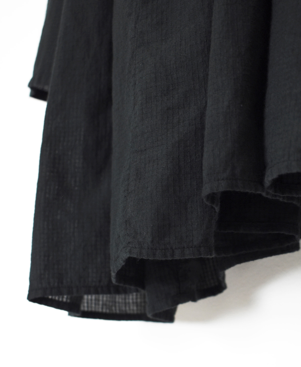 NMDS26233D(シャツ) 80s ORGANIC MICRO CHECK OVERDYE CREW-NECK BUTTON SHIRT WITH MINI PINTUCK