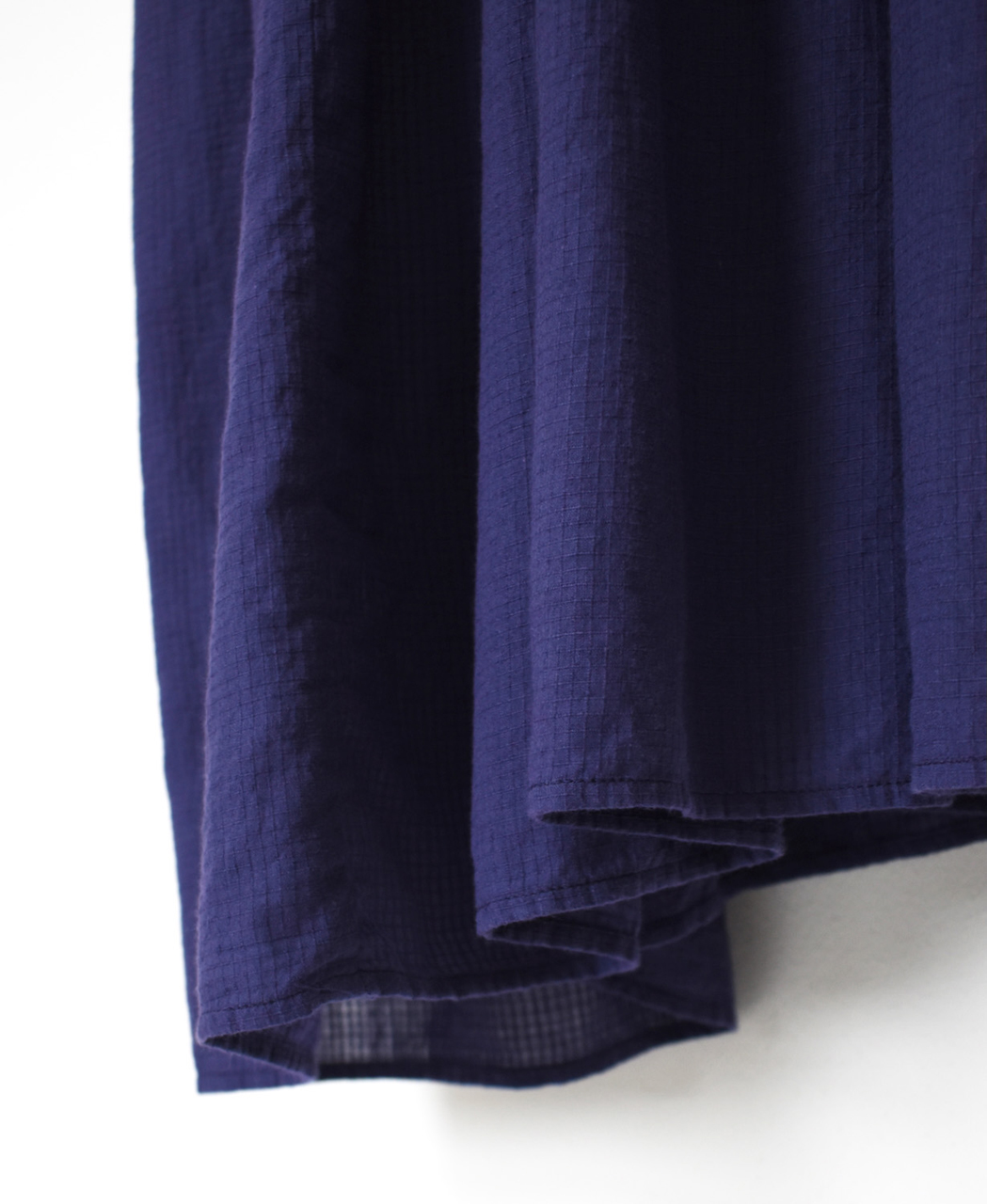 NMDS26234D(ワンピース) 80s ORGANIC MICRO CHECK OVERDYE CREW-NECK BUTTON SHIRT MIXI DRESS WITH MINI PINTUCK