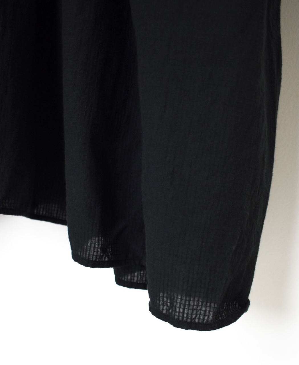 NMDS26234D(ワンピース) 80s ORGANIC MICRO CHECK OVERDYE CREW-NECK BUTTON SHIRT MIXI DRESS WITH MINI PINTUCK