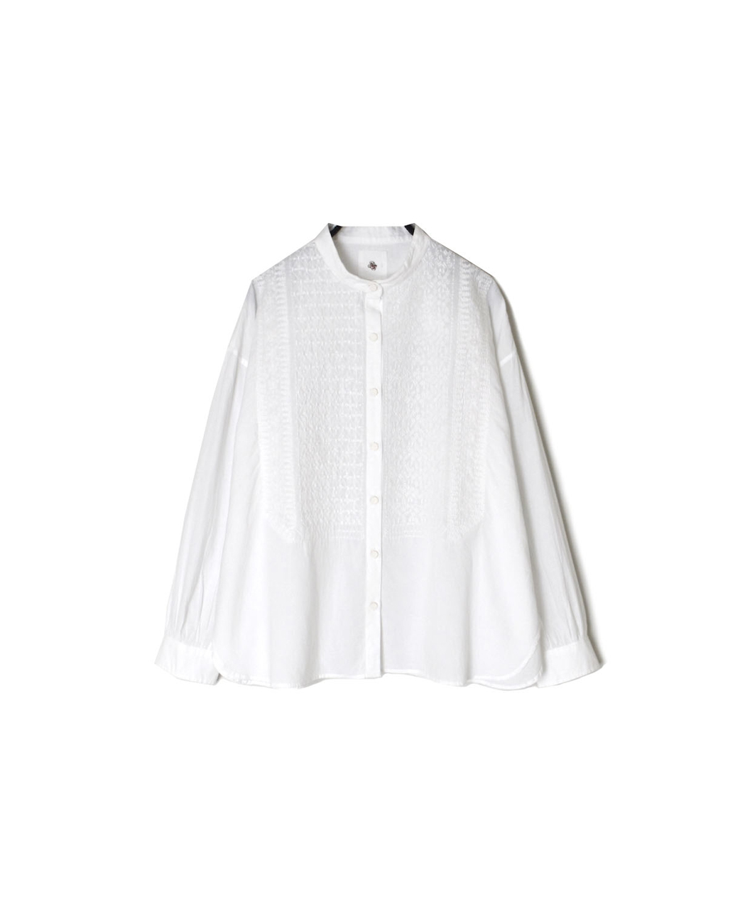 NMDS26221(シャツ) 60s ORGANIC CAMBRIC BANDED COLLAR EMB SHIRT