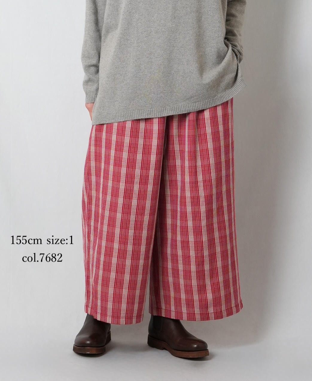 NMDS25595(パンツ) WOOL COTTON CHECK EASY PANTS