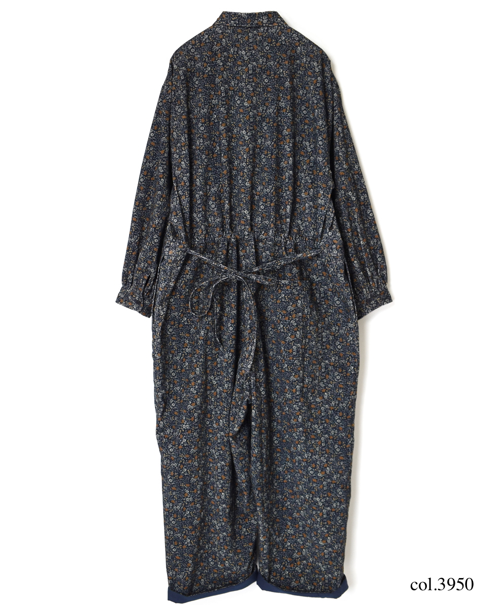 NSL22552 (オーバーオール) CORDUROY SMALL FLOWER PRINT REGULAR COLLAR OVERALLS