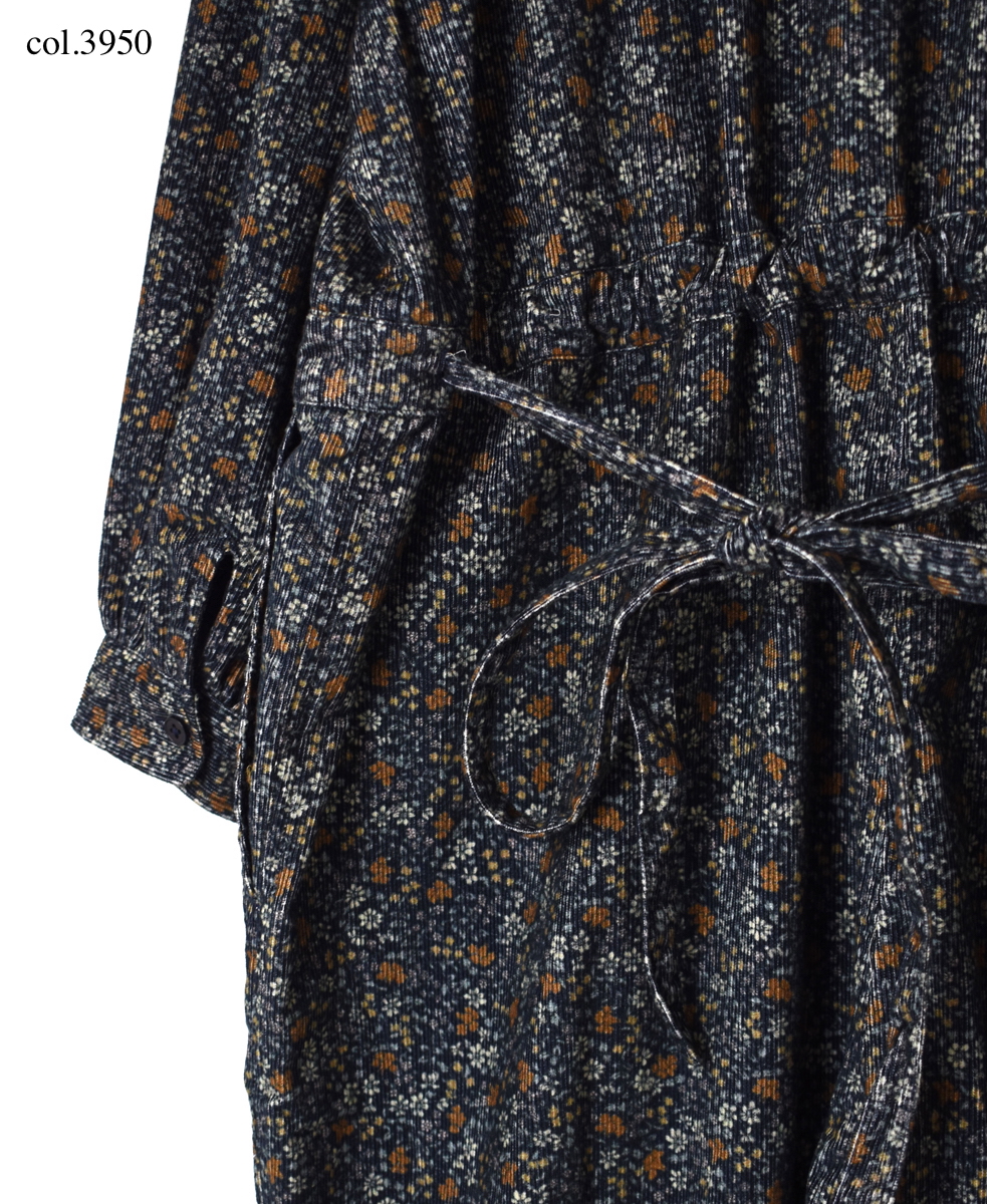 NSL22552 (オーバーオール) CORDUROY SMALL FLOWER PRINT REGULAR COLLAR OVERALLS