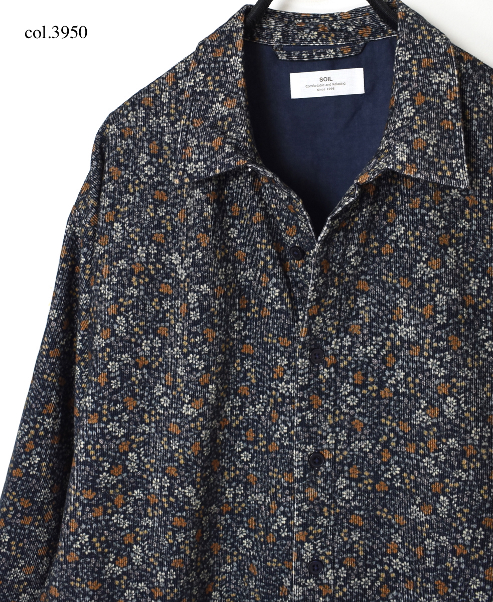 NSL22552 (オーバーオール) CORDUROY SMALL FLOWER PRINT REGULAR COLLAR OVERALLS