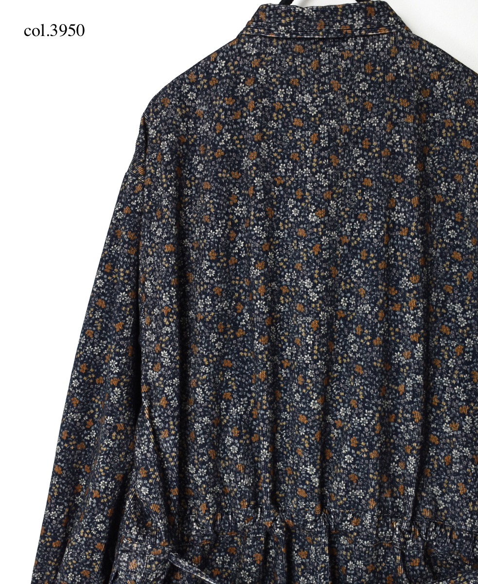 NSL22552 (オーバーオール) CORDUROY SMALL FLOWER PRINT REGULAR COLLAR OVERALLS