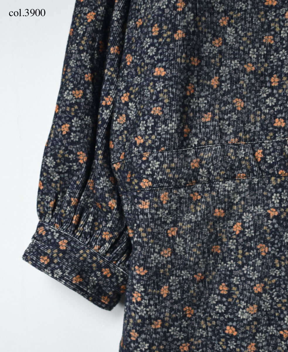 NSL22552 (オーバーオール) CORDUROY SMALL FLOWER PRINT REGULAR COLLAR OVERALLS