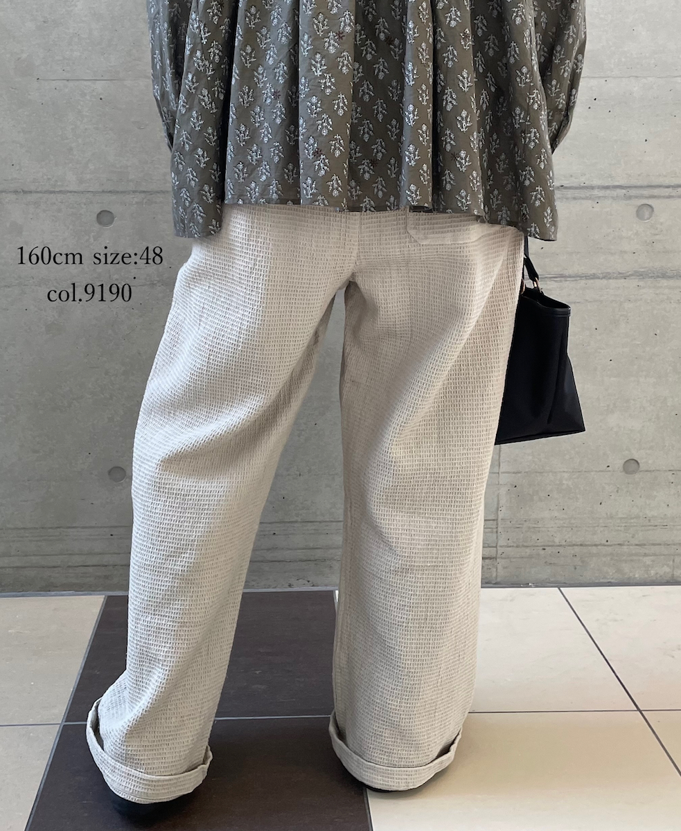 INHT2575WPD(パンツ) WAFFLE PLAIN OVERDYE EASY PANTS