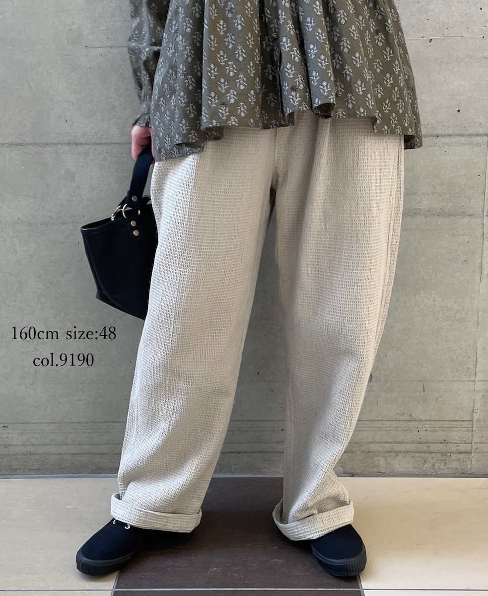 INHT2575WPD(パンツ) WAFFLE PLAIN OVERDYE EASY PANTS