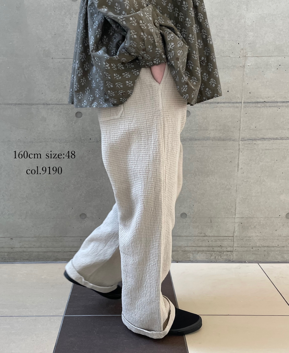 INHT2575WPD(パンツ) WAFFLE PLAIN OVERDYE EASY PANTS