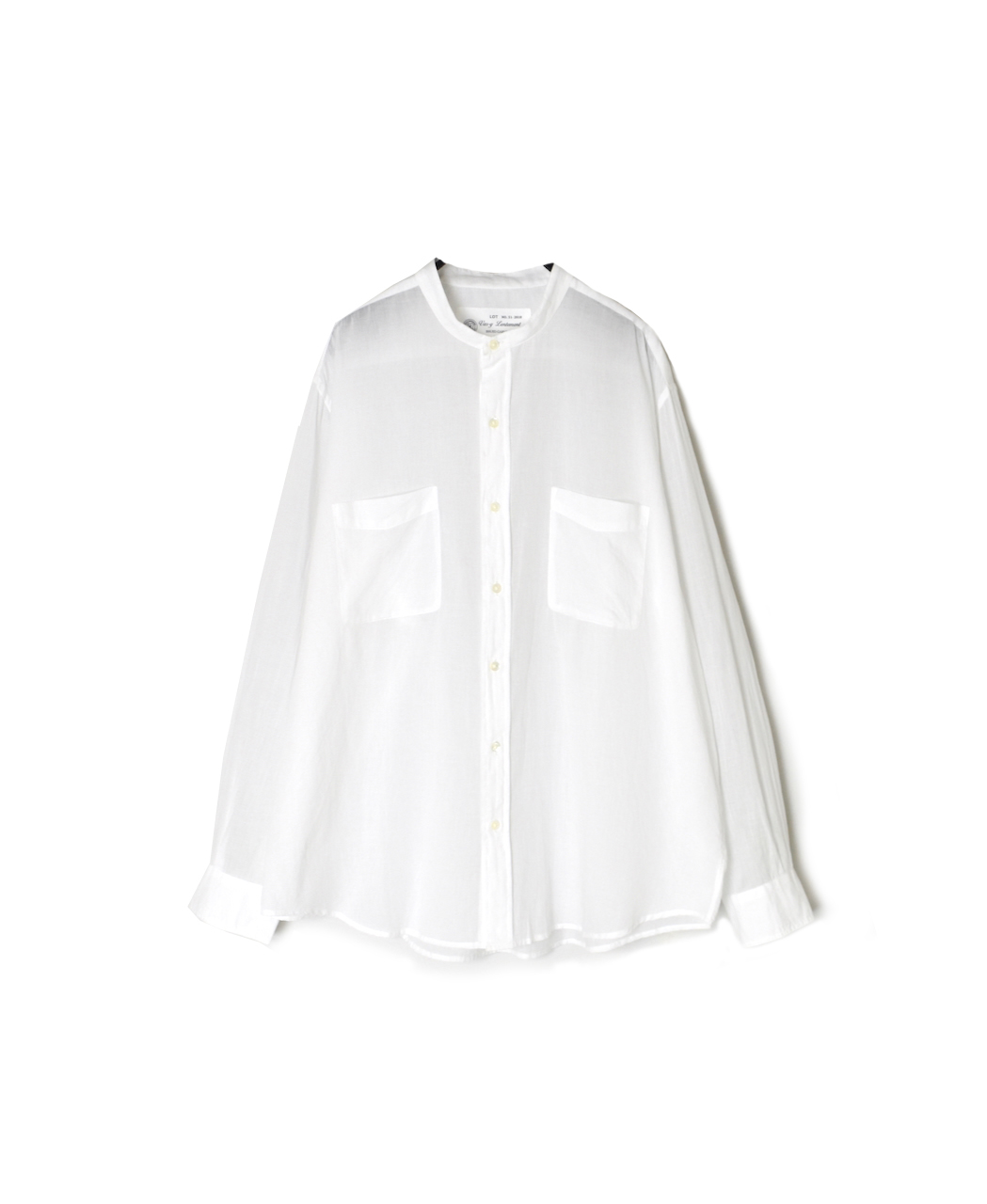 ●NVL1951CV (シャツ) 80'S ORGANIC VOILE PLAIN BANDED COLLAR L/SL OVERDIZED SHIRT