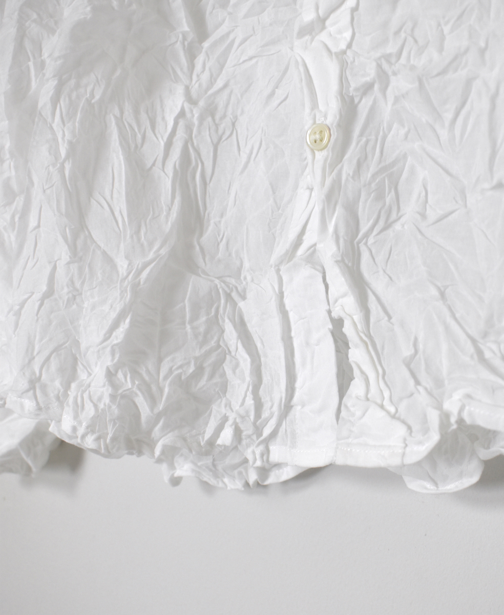 ●NVL1951CVW (シャツ) 80'S ORGANIC VOILE PLAIN(WRINKLE) BANDED COLLAR L/SL OVERDIZED SHIRT