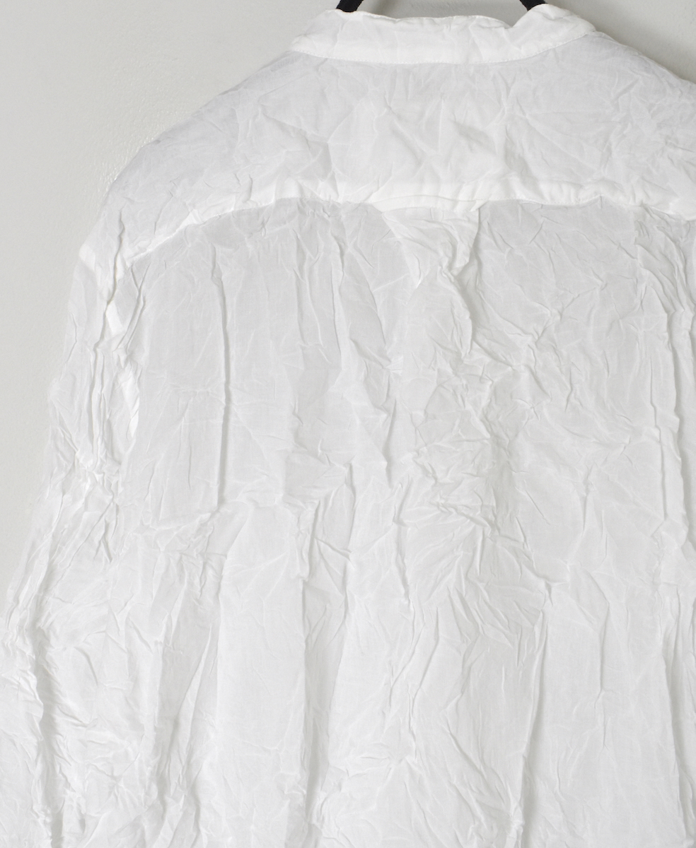 ●NVL1951CVW (シャツ) 80'S ORGANIC VOILE PLAIN(WRINKLE) BANDED COLLAR L/SL OVERDIZED SHIRT