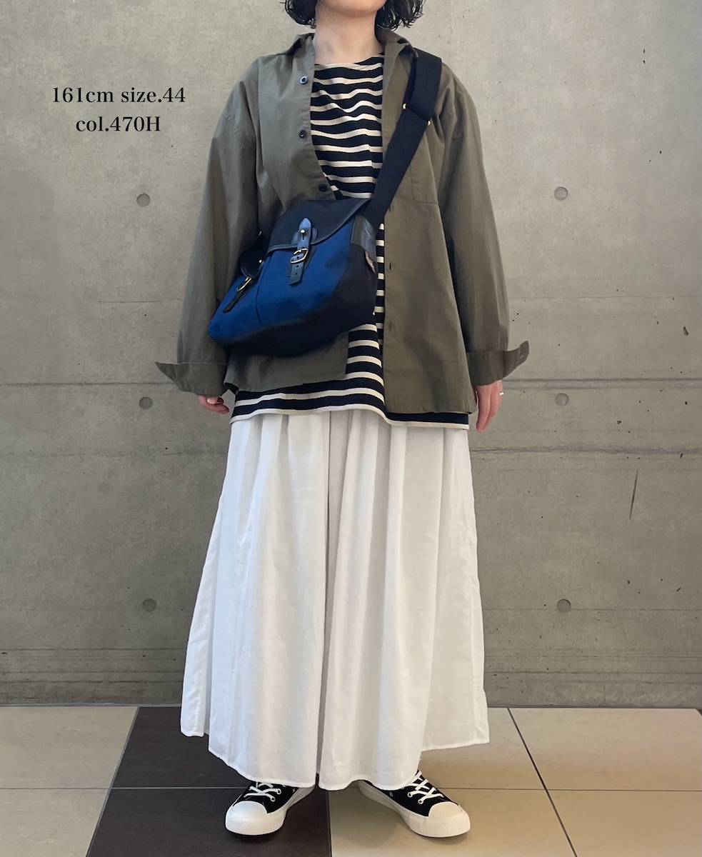 ●INHT2512CHW(シャツ) COTTON HERRINGBONE WASH ONE-UP COLLAR SHIRT