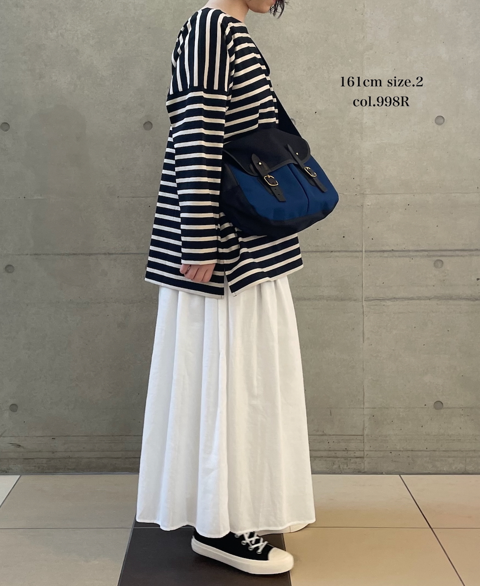 NLA2351 (カットソー) REGULAR STRIPE OVER SIZE L/SL BOAT-NECK BASQUE SHIRT