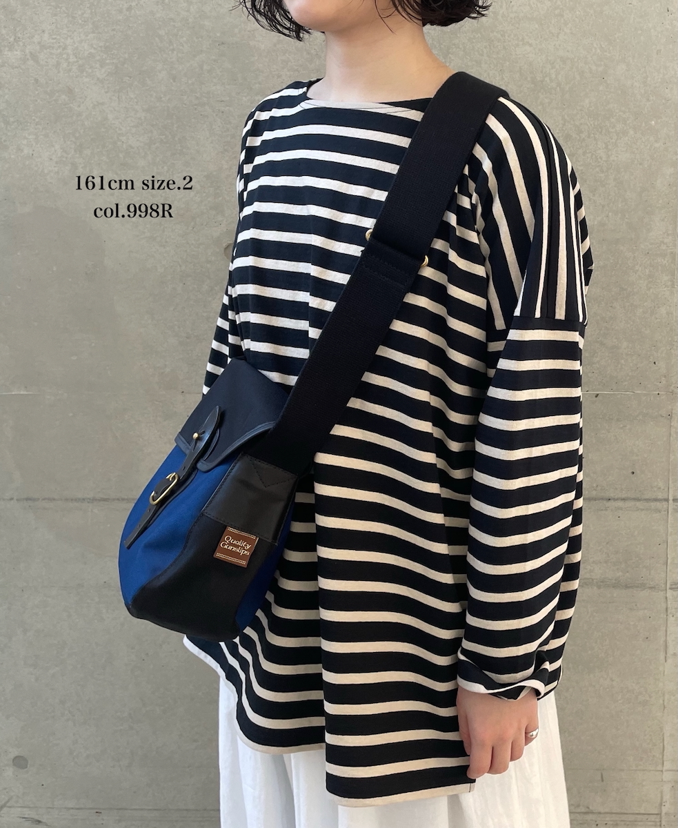 NLA2351 (カットソー) REGULAR STRIPE OVER SIZE L/SL BOAT-NECK BASQUE SHIRT