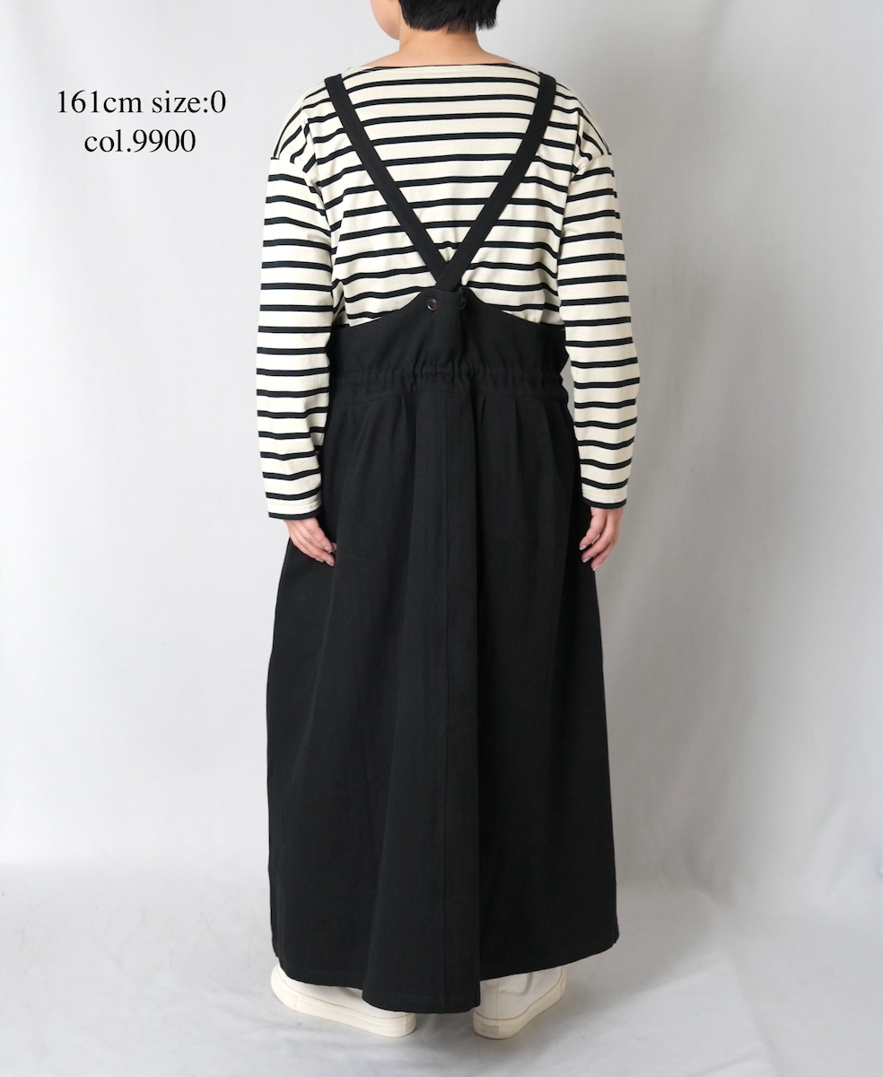 ●GNAM2611(ワンピース) COTTON/LINEN HERRINGBONE APRON ONE-PIECE