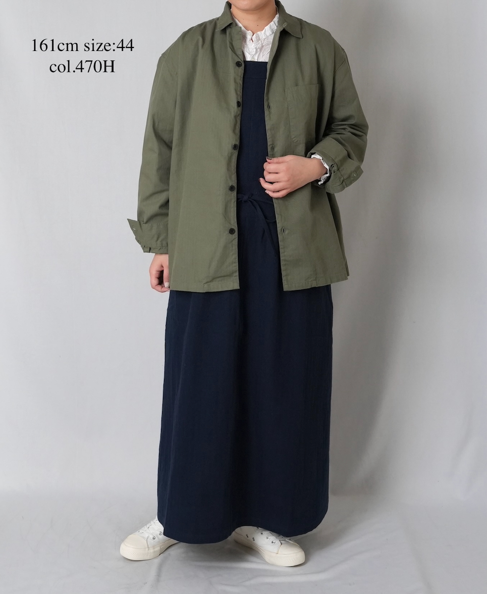 ●INHT2512CHW(シャツ) COTTON HERRINGBONE WASH ONE-UP COLLAR SHIRT