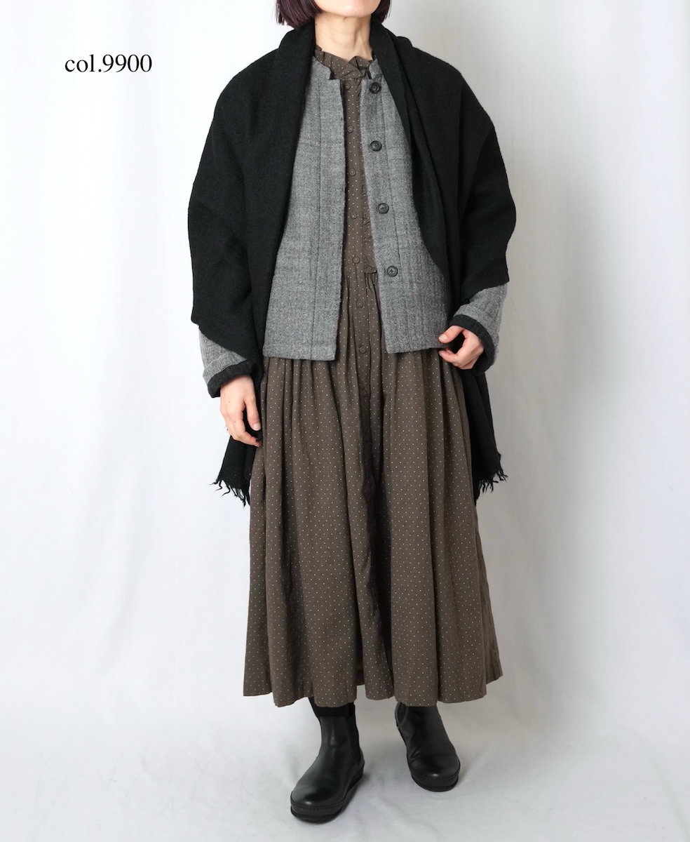 NSL17601 (ストール) MELANGE BOILED WOOL PLAIN STOLE