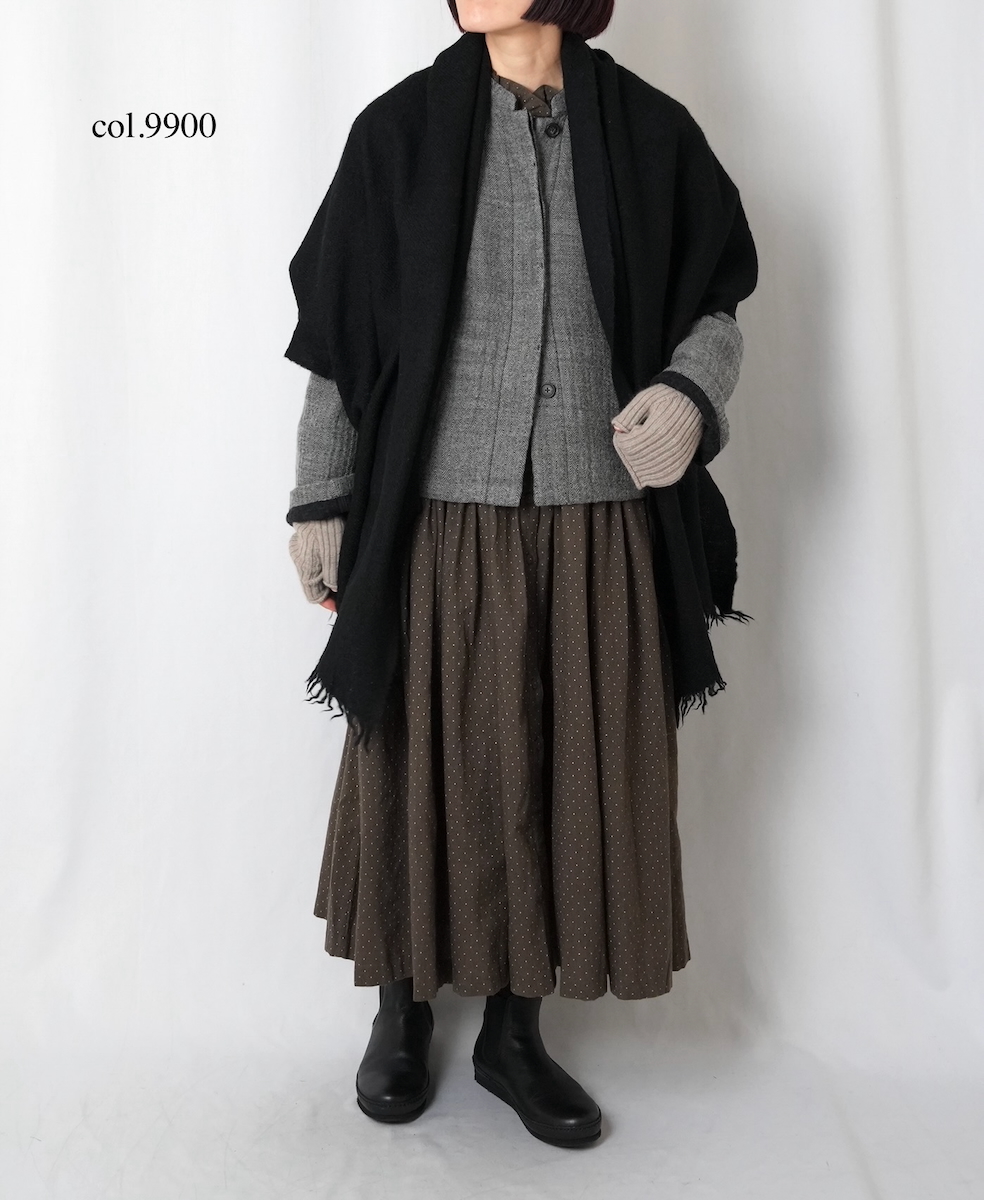 NSL17601 (ストール) MELANGE BOILED WOOL PLAIN STOLE