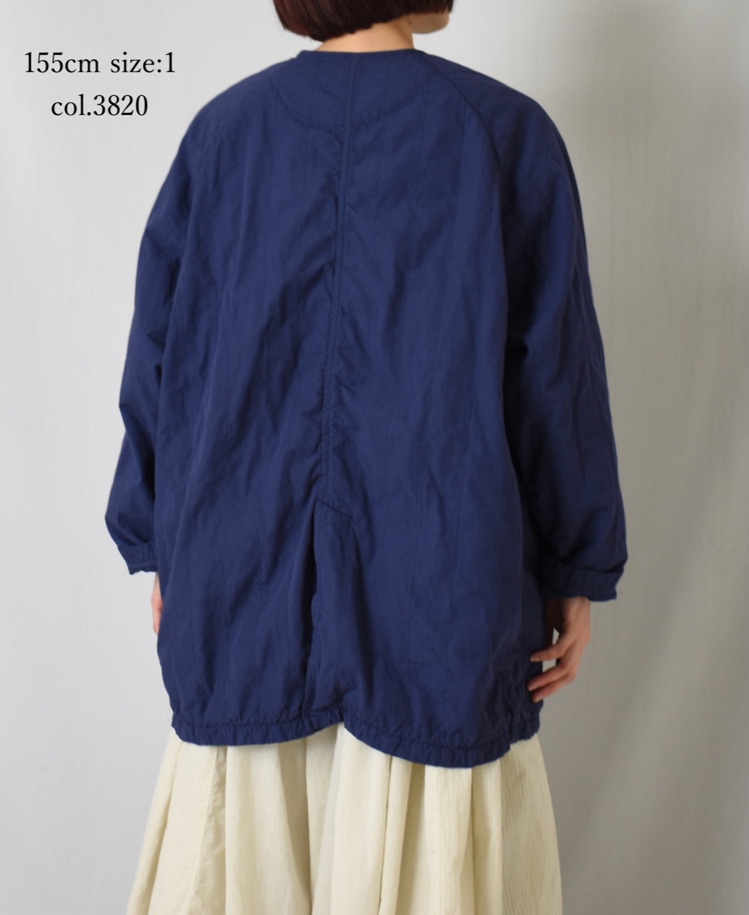 ●NMDS26202D(コート) 40s ORGANIC POPLIN(OVERDYE) RAGLAN SHORT COAT WITH VERTICAL STITCH