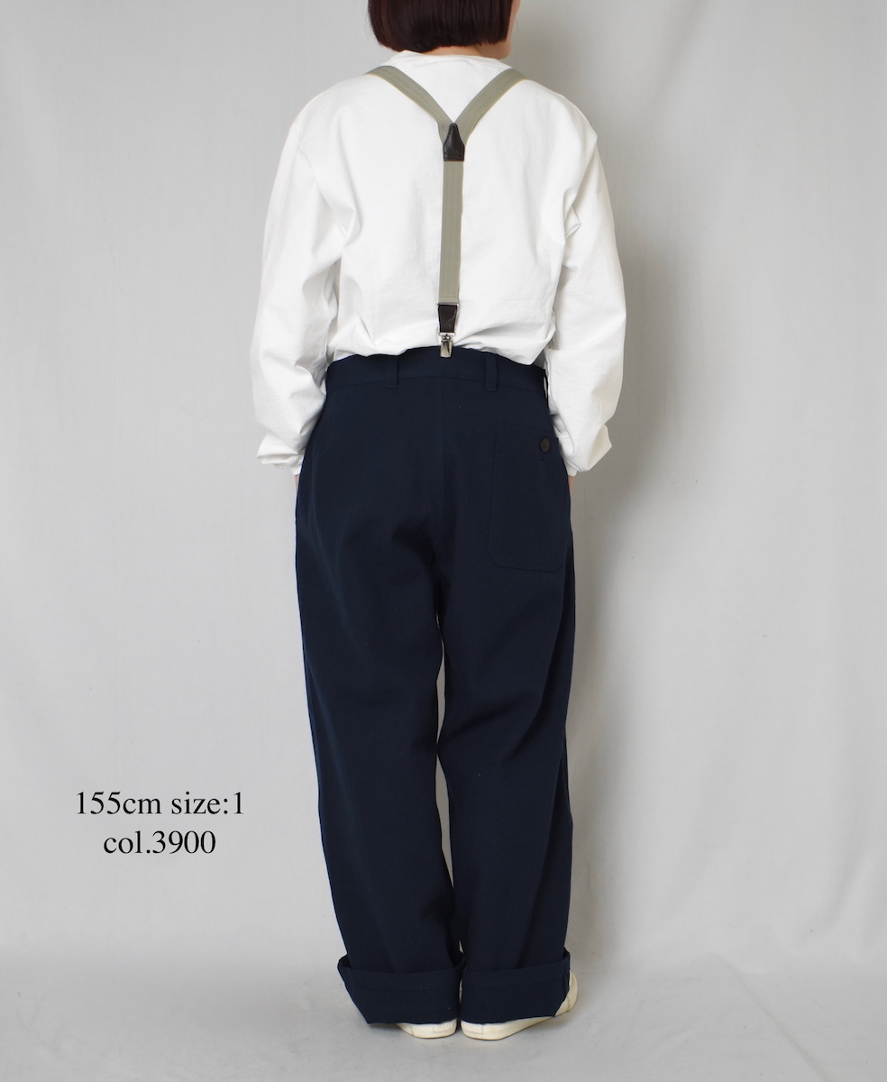 ●GNAM2612(パンツ) COTTON/LINEN HERRINGBONE ONE-TUCK PANTS
