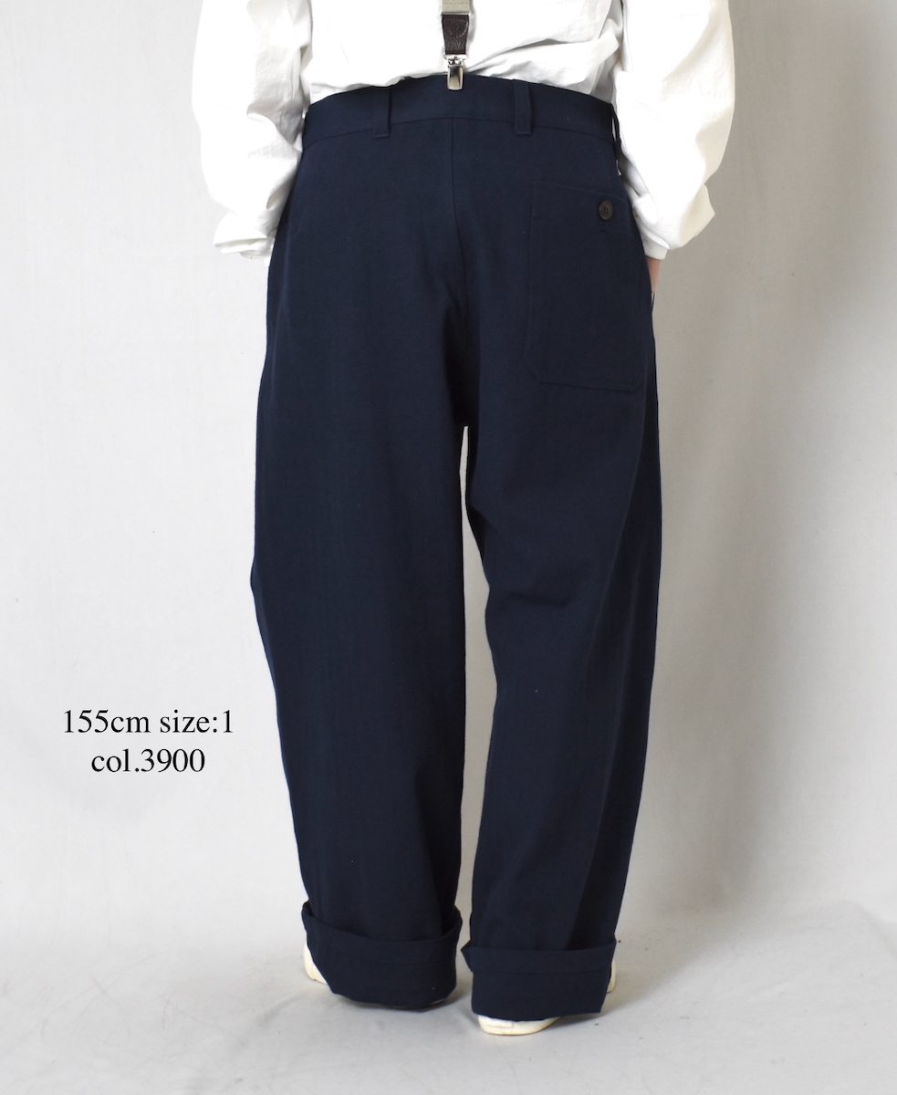 ●GNAM2612(パンツ) COTTON/LINEN HERRINGBONE ONE-TUCK PANTS
