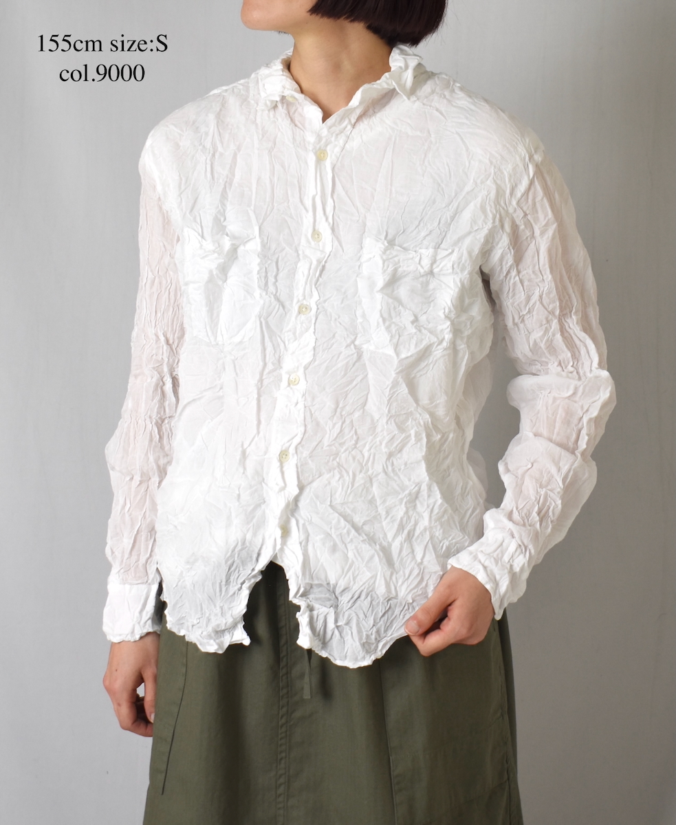 ●NVL1861CVW (シャツ) 80s ORGANIC VOILE PLAIN (WRINKLE) REGULAR COLLAR L/SL OVERSIZED SHIRT