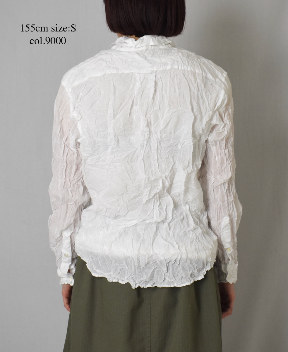 ●NVL1861CVW (シャツ) 80s ORGANIC VOILE PLAIN (WRINKLE) REGULAR COLLAR L/SL OVERSIZED SHIRT