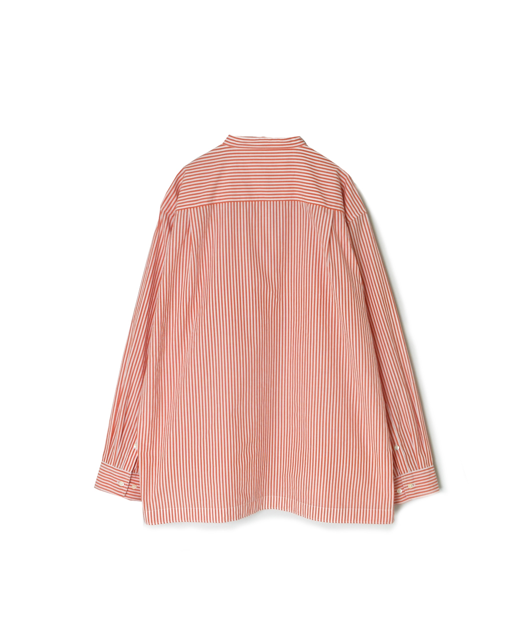 NVL2613(シャツ) POPLIN STRIPE BANDED COLLAR L/SL SHIRT