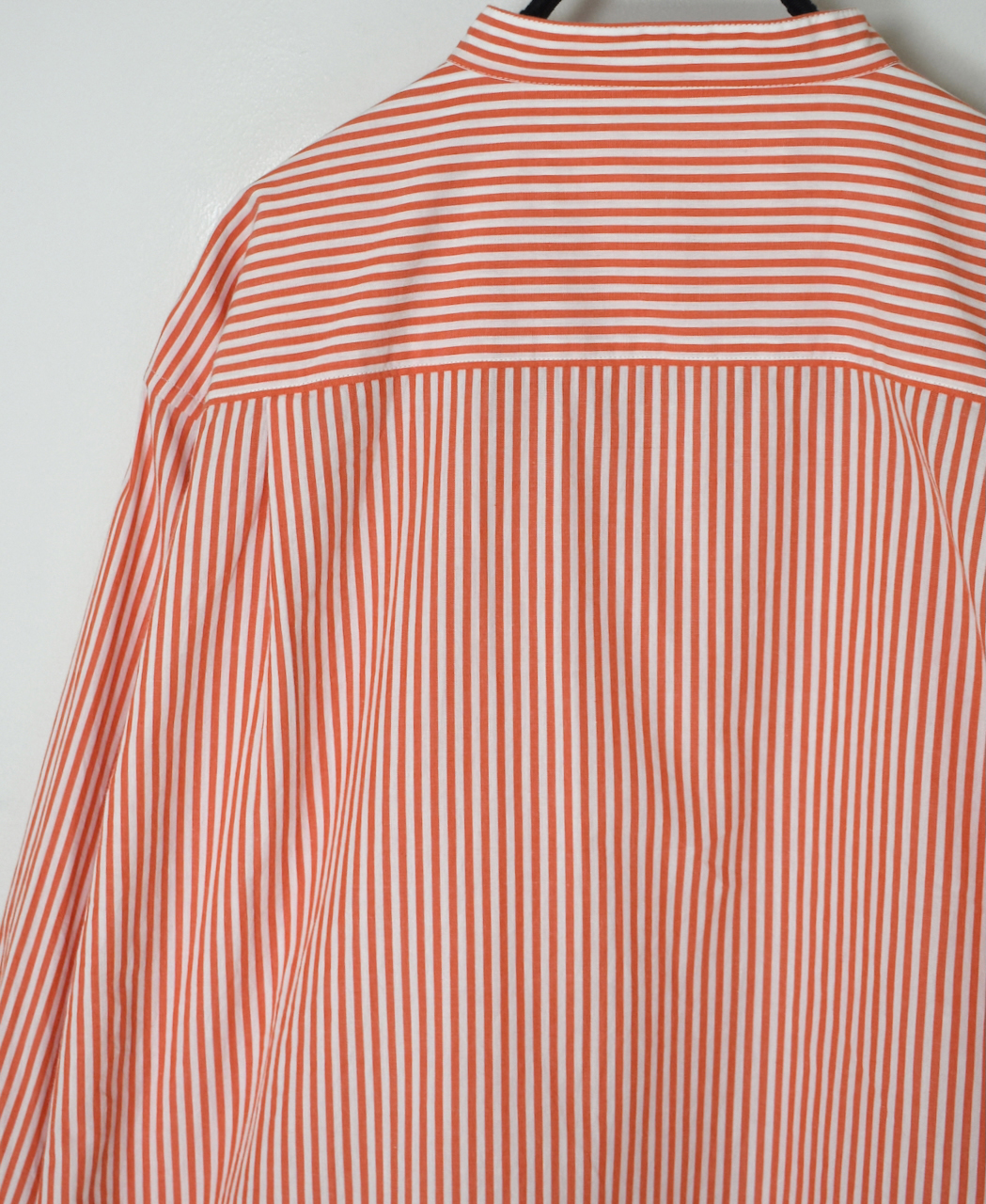 NVL2613(シャツ) POPLIN STRIPE BANDED COLLAR L/SL SHIRT