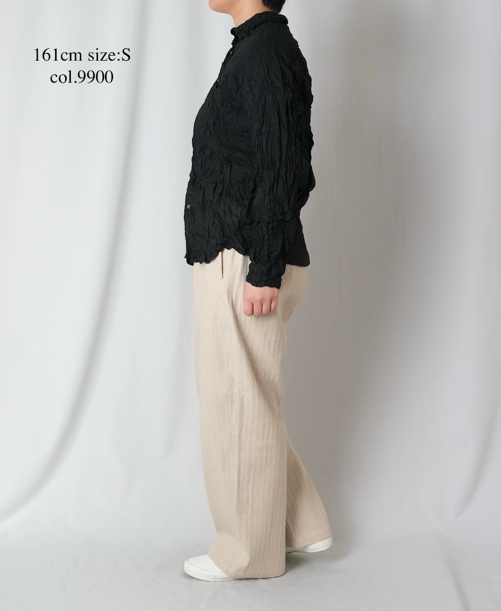 ●NVL1861CVW (シャツ) 80s ORGANIC VOILE PLAIN (WRINKLE) REGULAR COLLAR L/SL OVERSIZED SHIRT