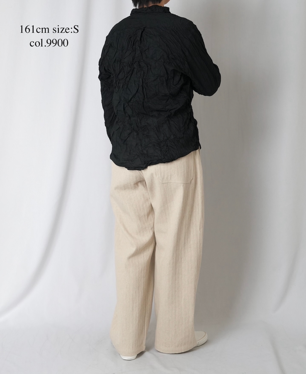 ●NVL1861CVW (シャツ) 80s ORGANIC VOILE PLAIN (WRINKLE) REGULAR COLLAR L/SL OVERSIZED SHIRT