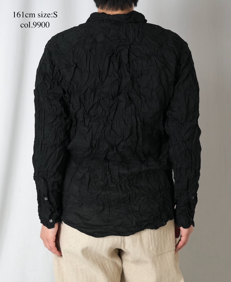 ●NVL1861CVW (シャツ) 80s ORGANIC VOILE PLAIN (WRINKLE) REGULAR COLLAR L/SL OVERSIZED SHIRT