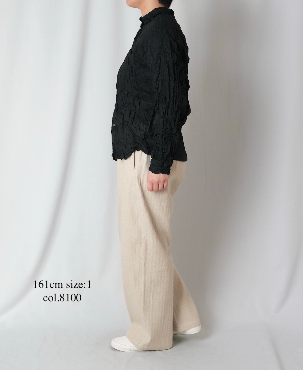 ●GNAM2612(パンツ) COTTON/LINEN HERRINGBONE ONE-TUCK PANTS