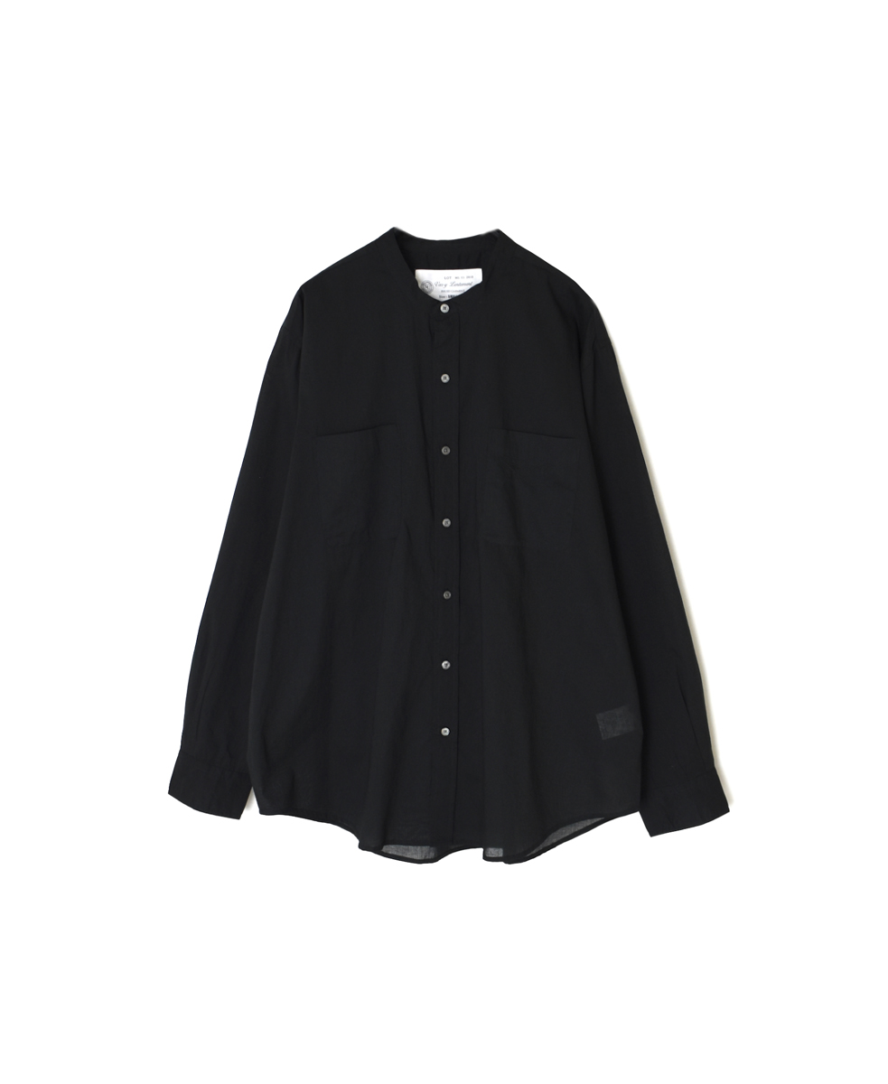 ●NVL1951CV (シャツ) 80'S ORGANIC VOILE PLAIN BANDED COLLAR L/SL OVERDIZED SHIRT