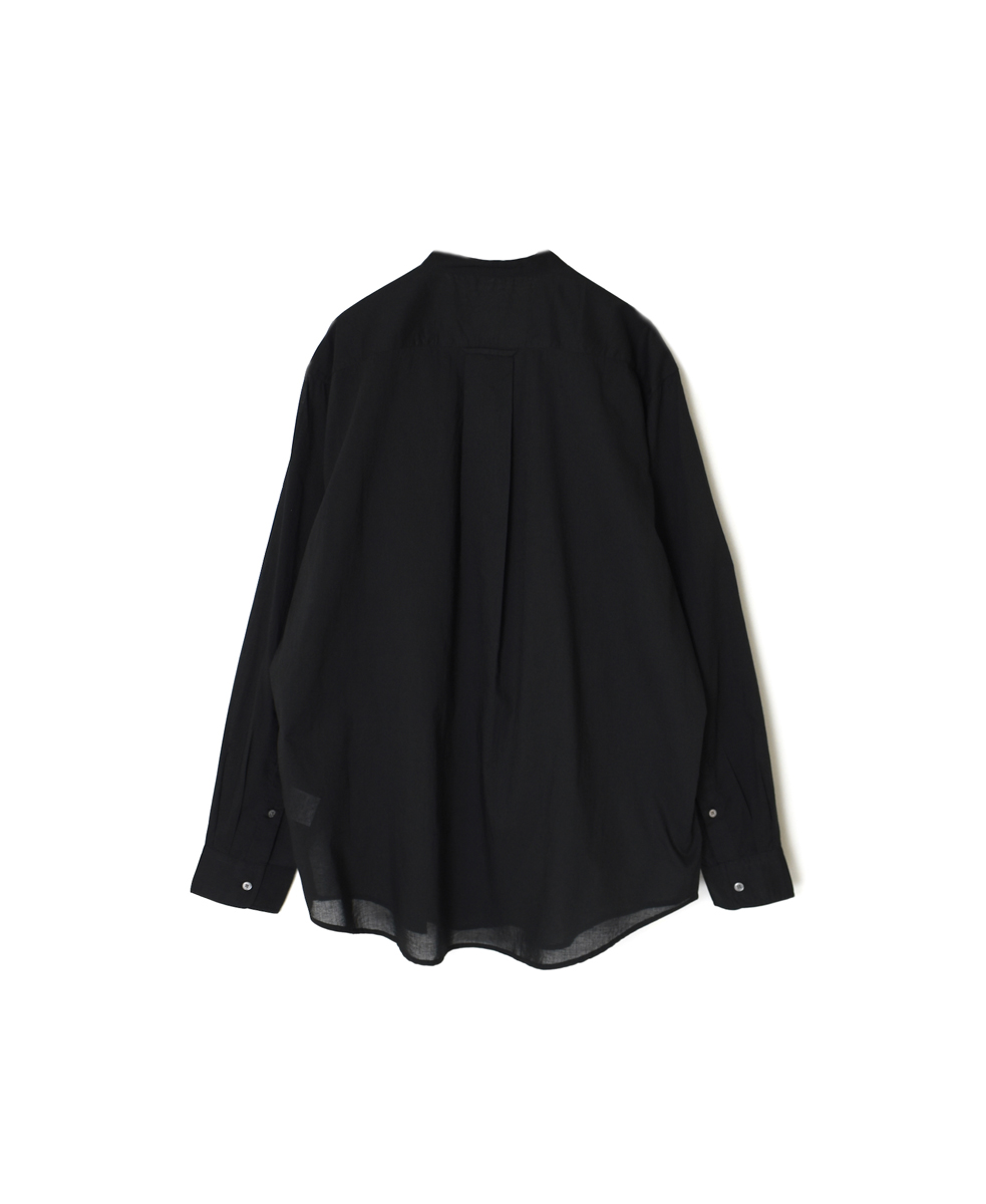 ●NVL1951CV (シャツ) 80'S ORGANIC VOILE PLAIN BANDED COLLAR L/SL OVERDIZED SHIRT